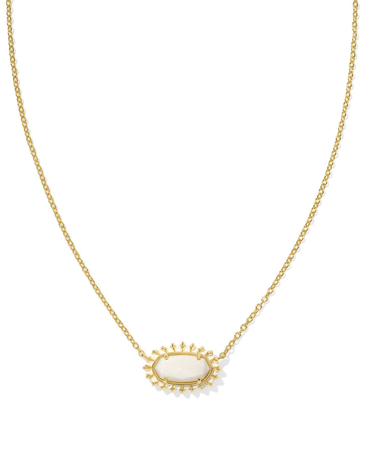 Elisa Color Burst Gold Necklace, White MOP