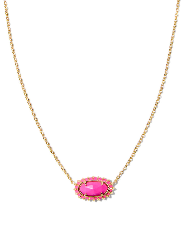 Elisa Color Burst Gold Necklace, Neon Pink