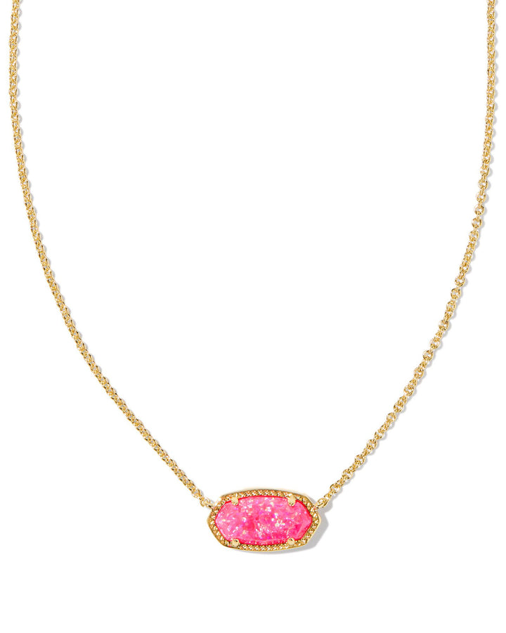 Elisa Gold Necklace, Pink Opal