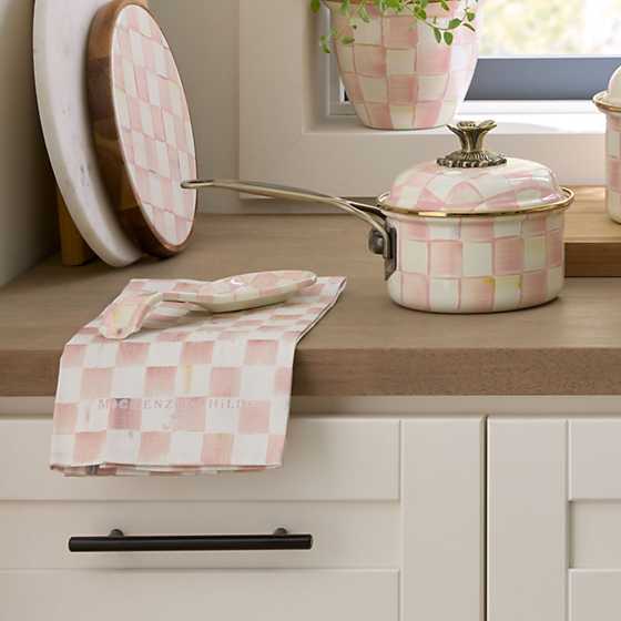 Rosy Check Dish Towel