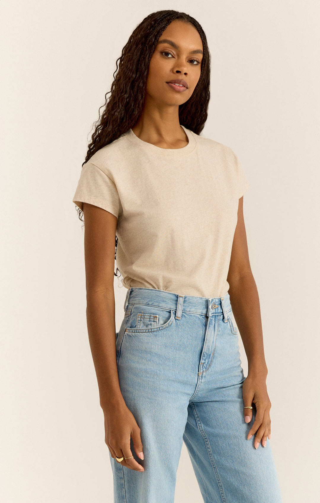 Modern Slub Tee, Light Oatmeal Heather