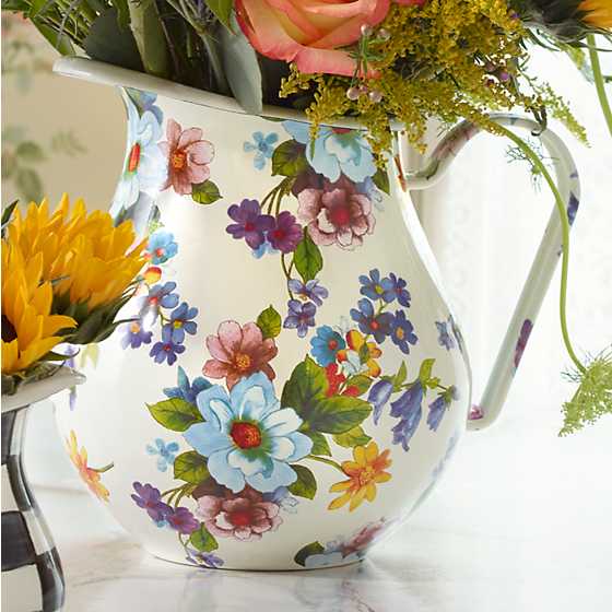 White Flower Market Pitcher