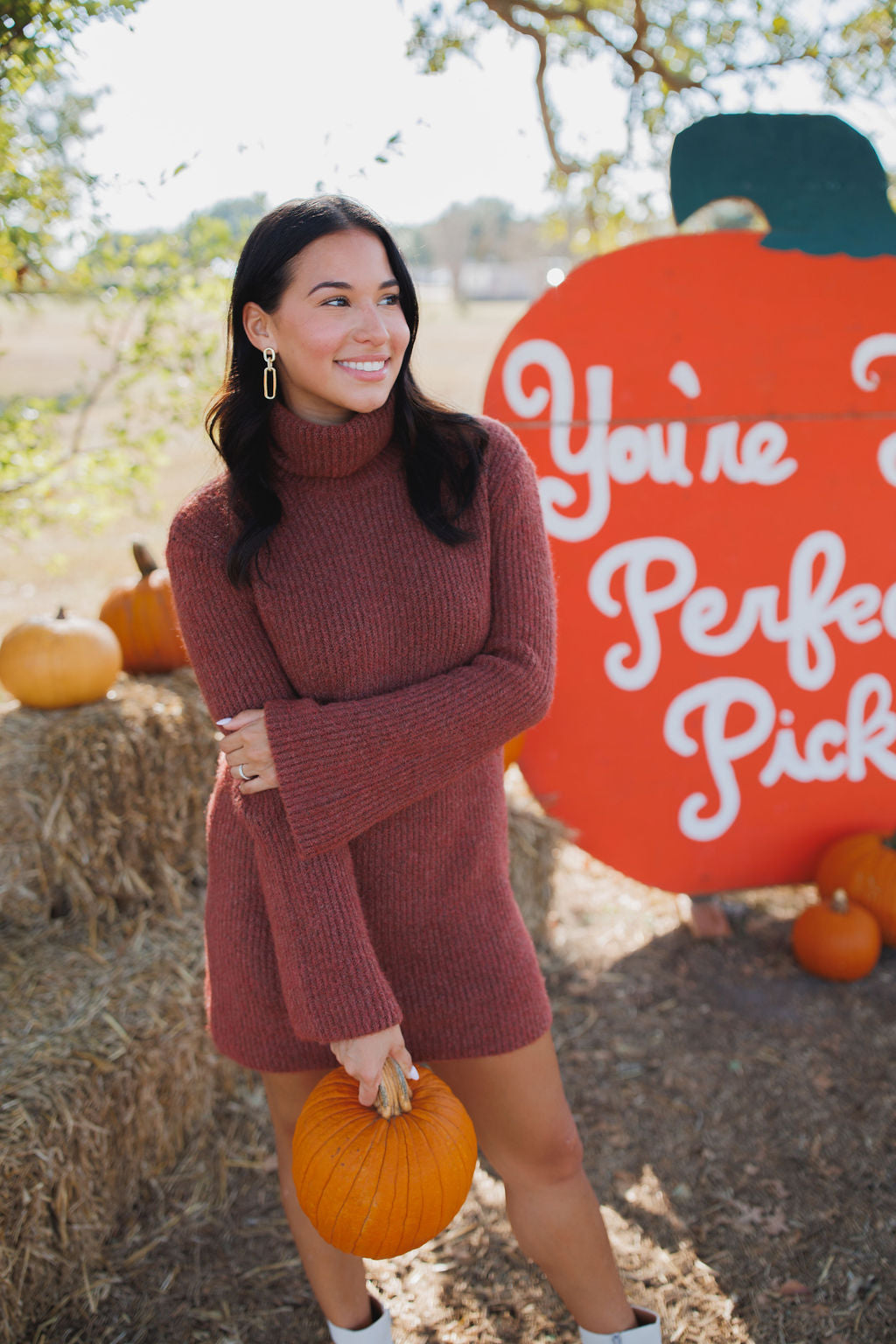 Abbie Sweater Dress, Baked Apple