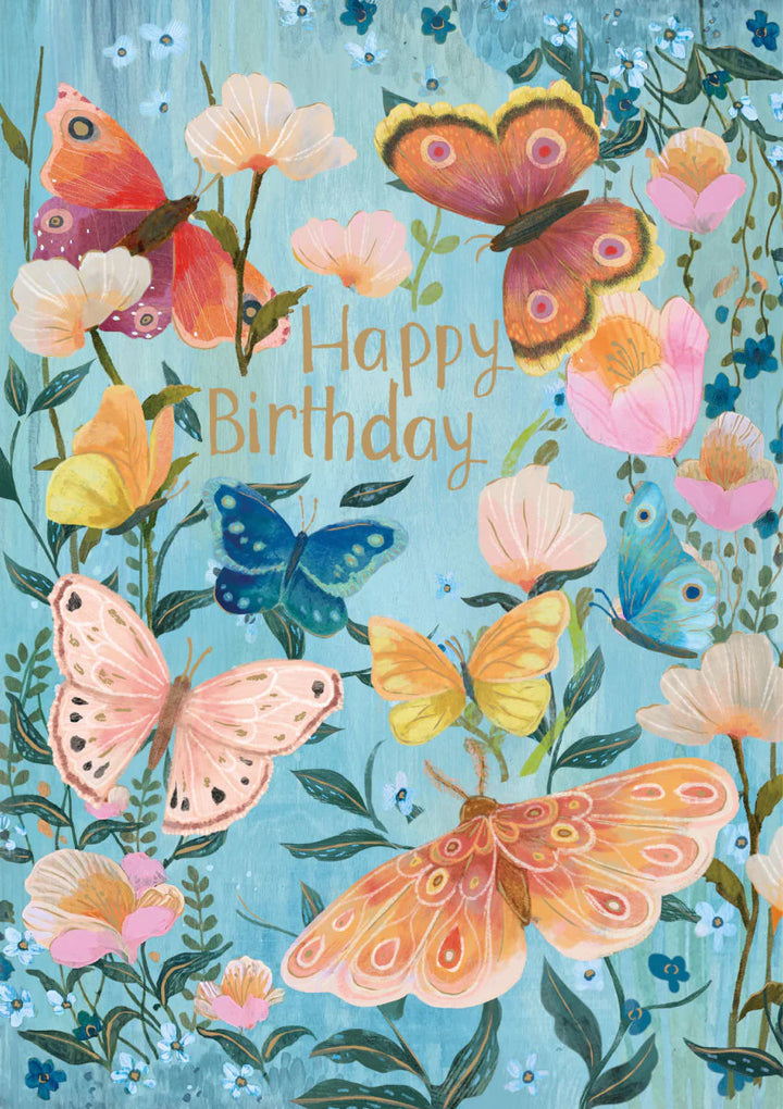 Blue Butterfly Ball Greeting Card