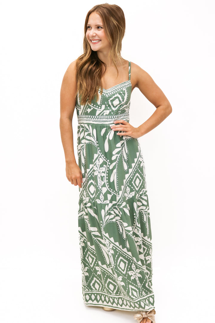 Tazz Midi Dress, Palm Green