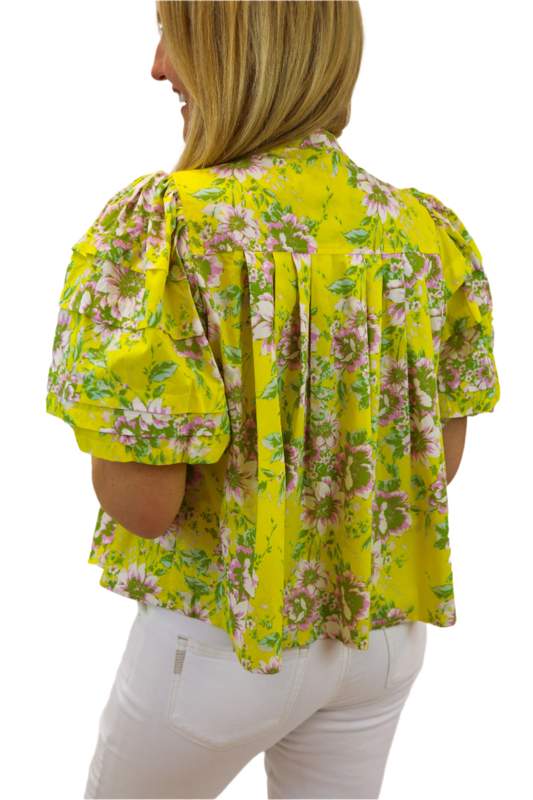 Bethany Floral Top, Yellow