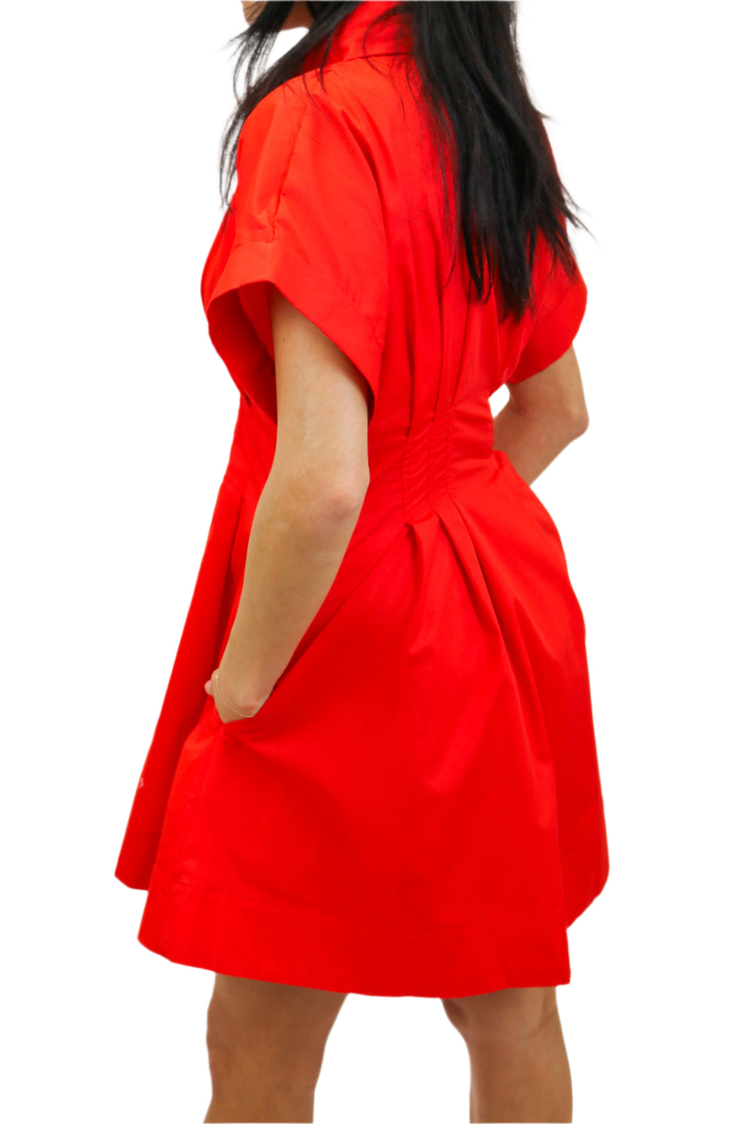 On Cloud 9 Pleated Collar Dress, Red