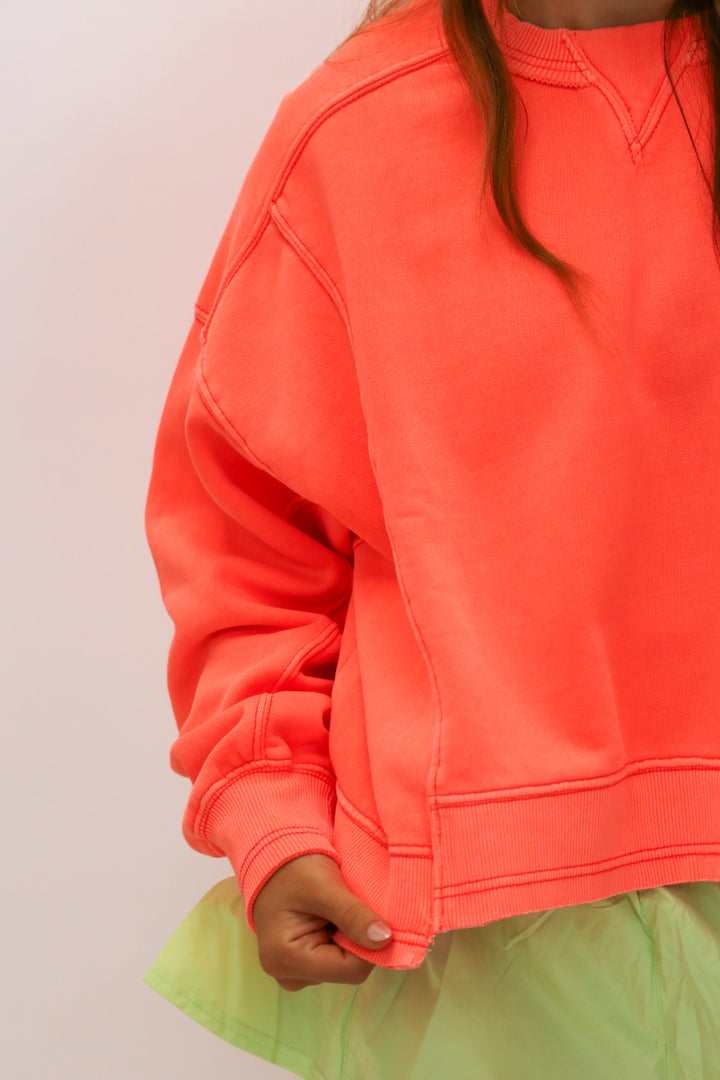 Intercept Pullover, Neon Coral