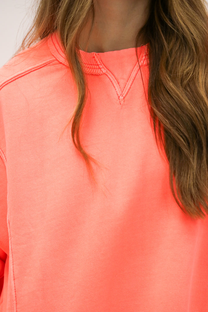 Intercept Pullover, Neon Coral