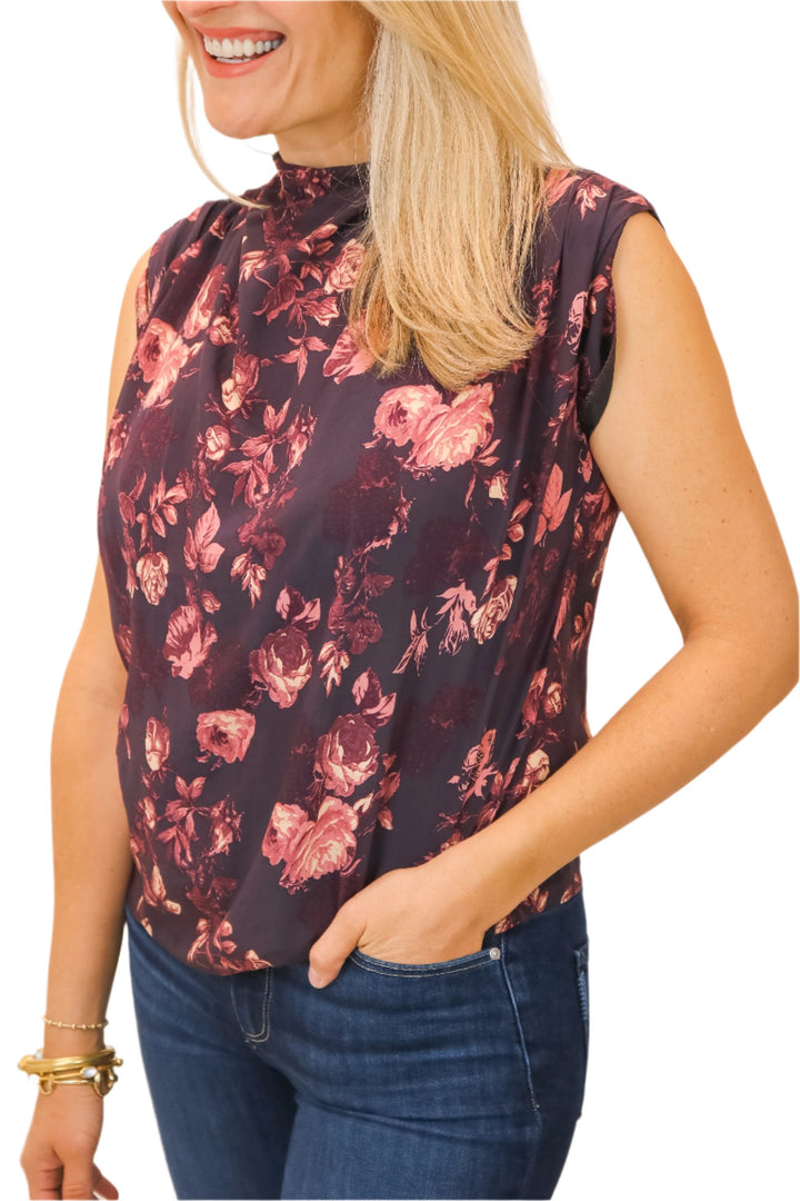 Searching For Love Mock Neck Floral Top