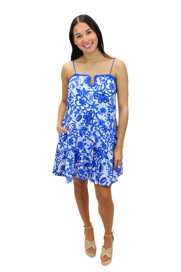 Seaside Floral Dress, Blue