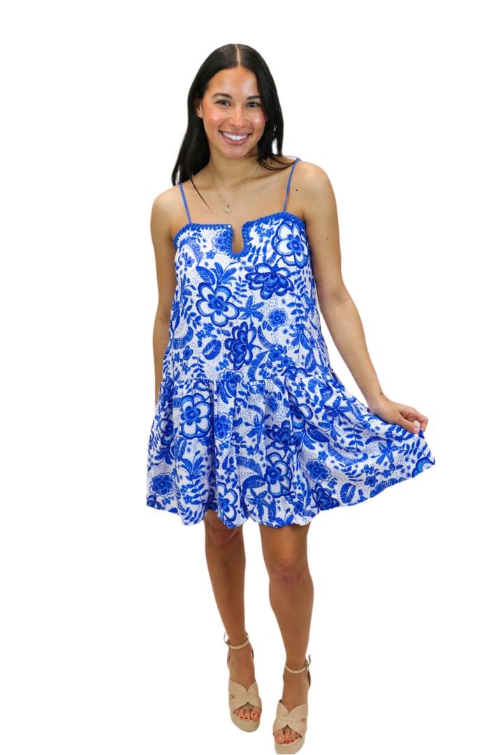 Seaside Floral Dress, Blue