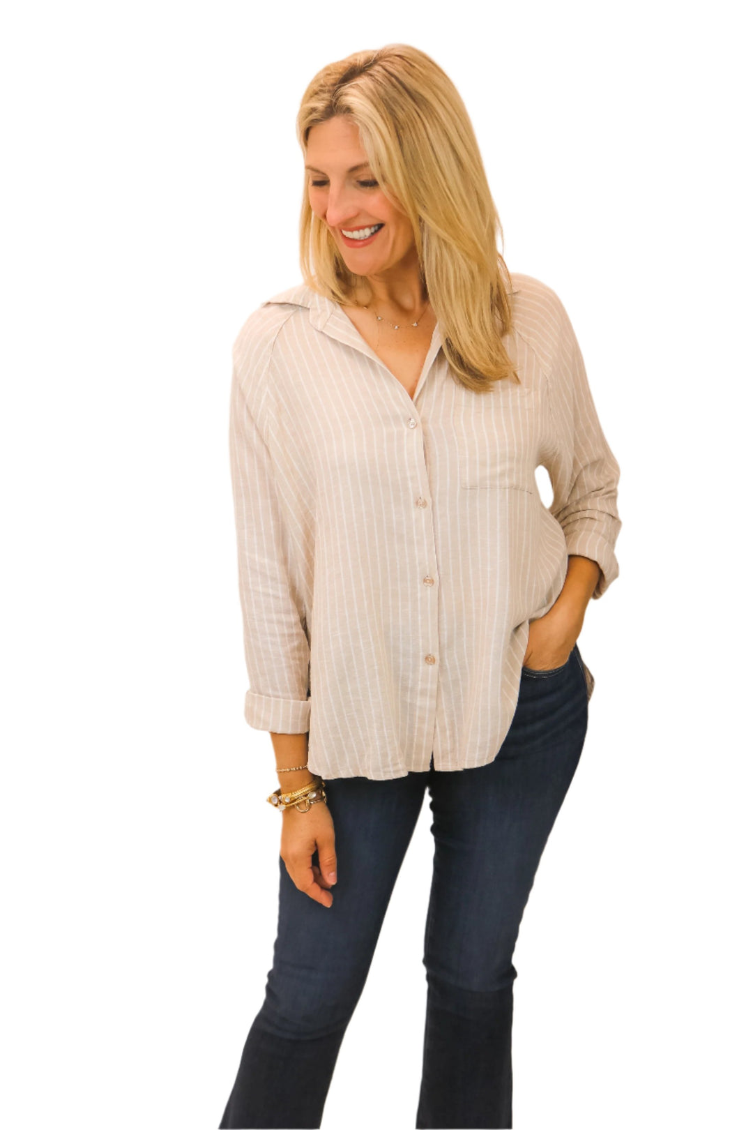 The Perfect Linen Top, Putty