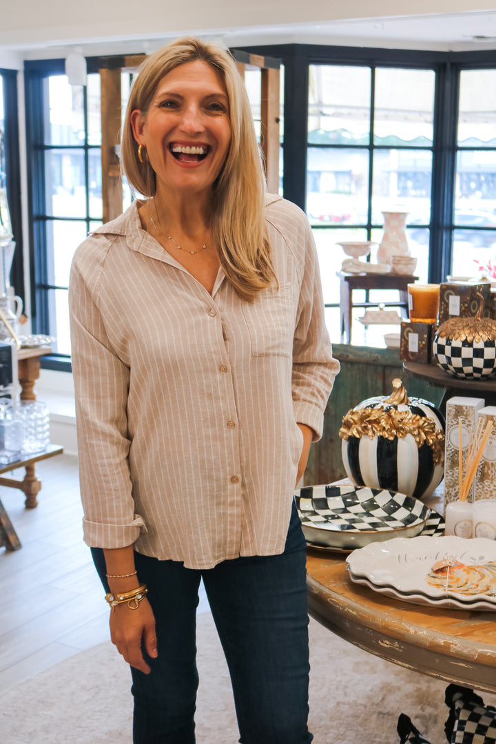 The Perfect Linen Top, Putty