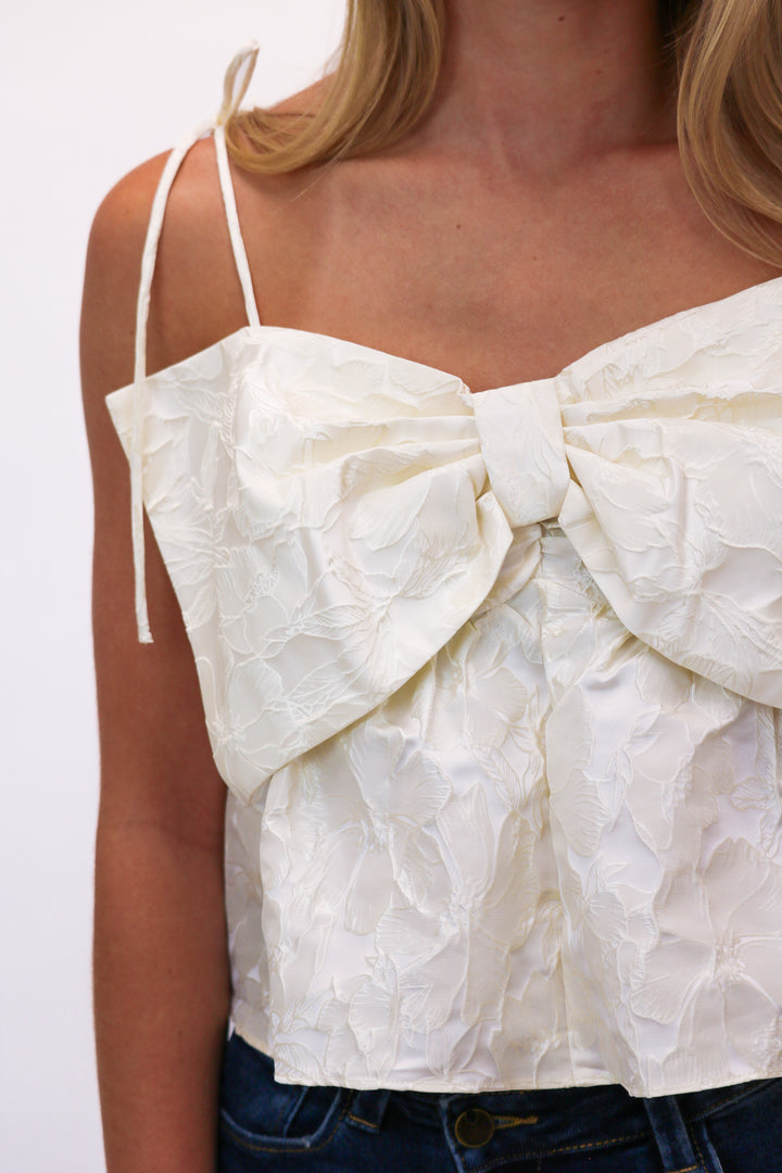 Petal Party Bow Top, Ivory