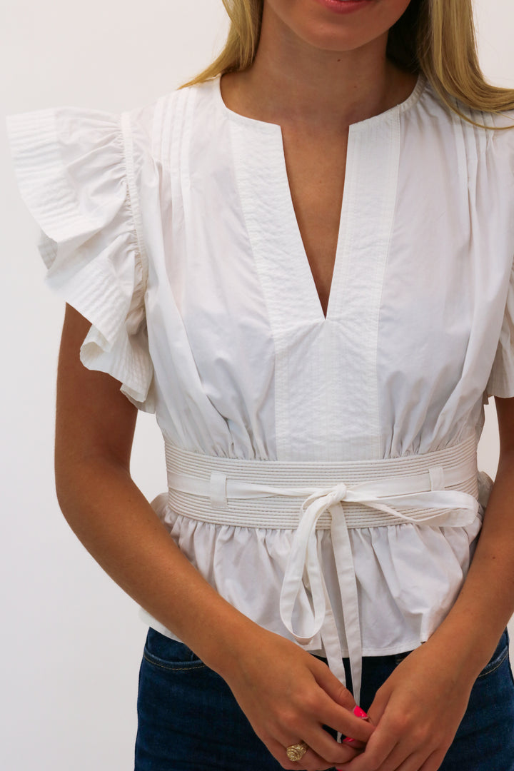 Headed To Happy Hour Peplum Top, Off White