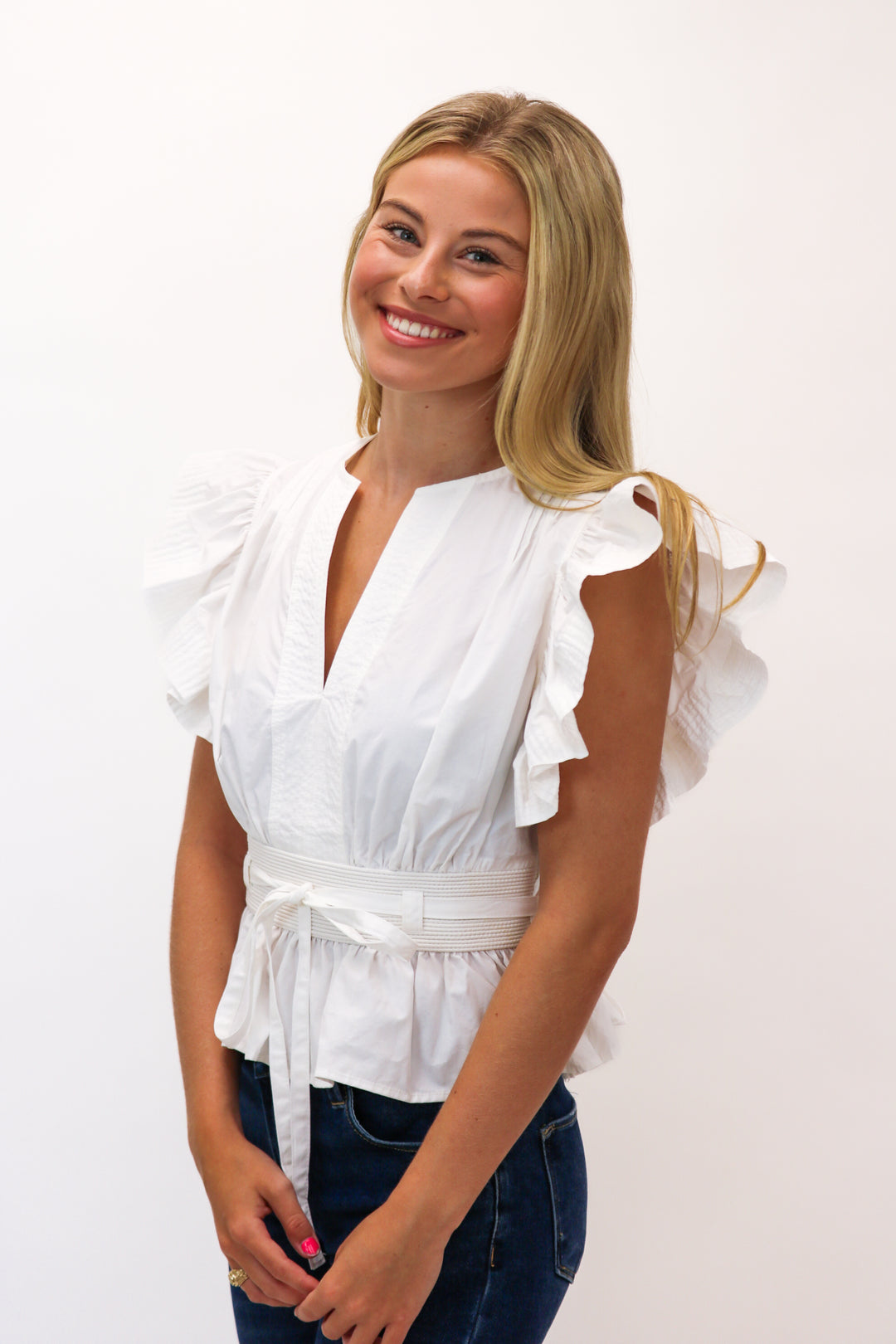 Headed To Happy Hour Peplum Top, Off White