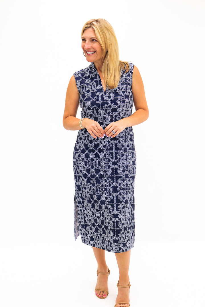 Kristen Maxi Dress, Lattice Ropes Navy