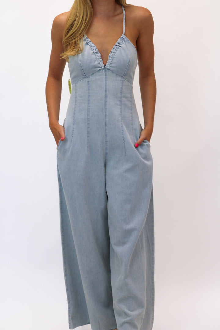 Steal The Show Denim Jumpsuit