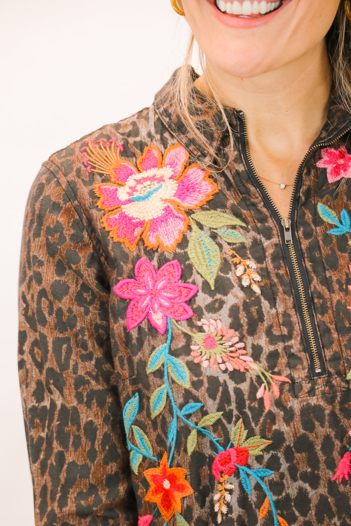 Zipup Leopard Shirt Tunic