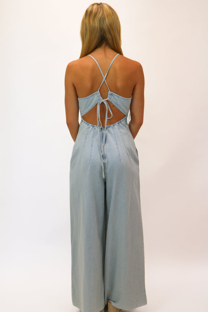 Steal The Show Denim Jumpsuit