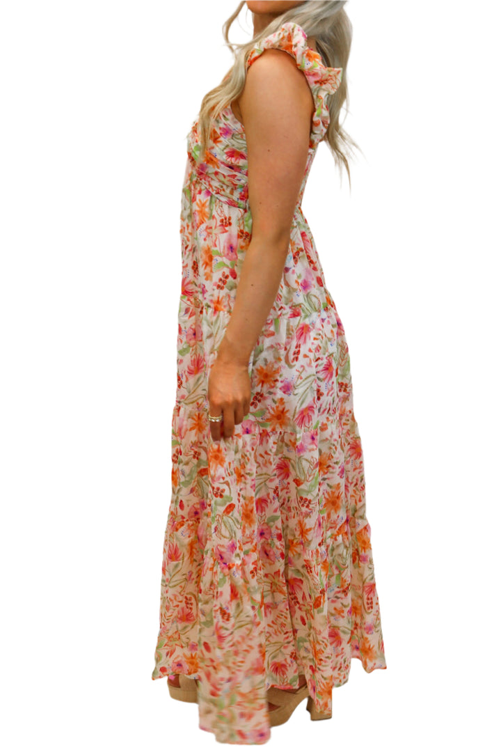 Floral Dreams Tiered Maxi Dress, Blush