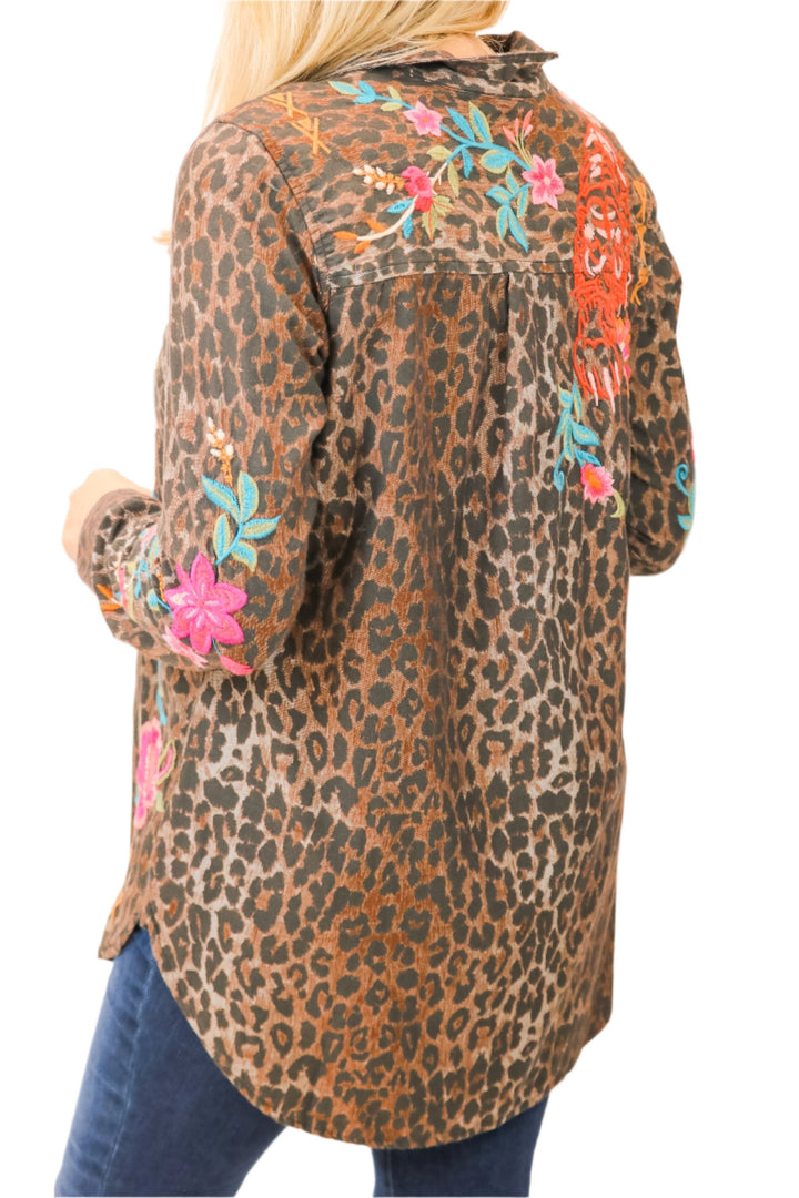 Zipup Leopard Shirt Tunic