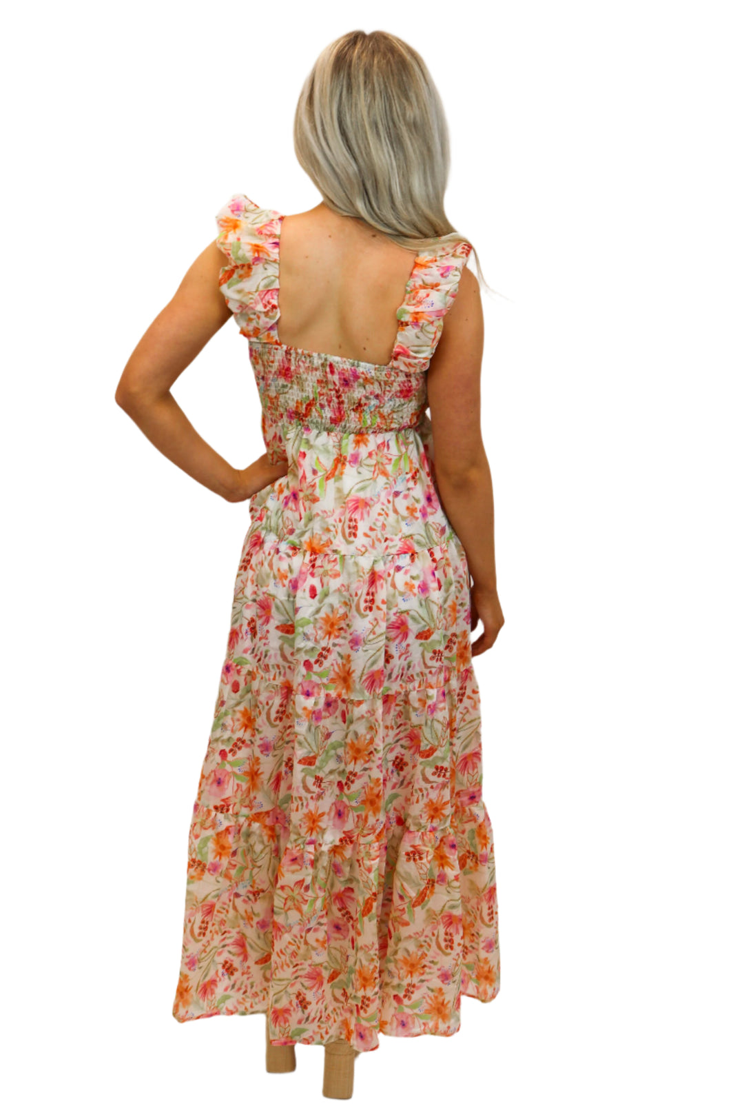 Floral Dreams Tiered Maxi Dress, Blush