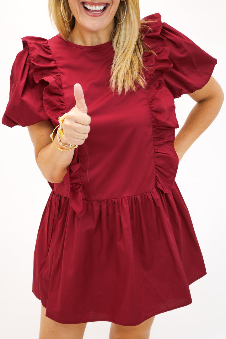 Rush The Field Dress, Maroon