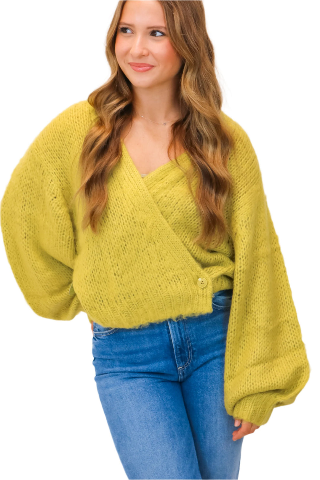 Kyan Wrap Cardigan, Cypress Green