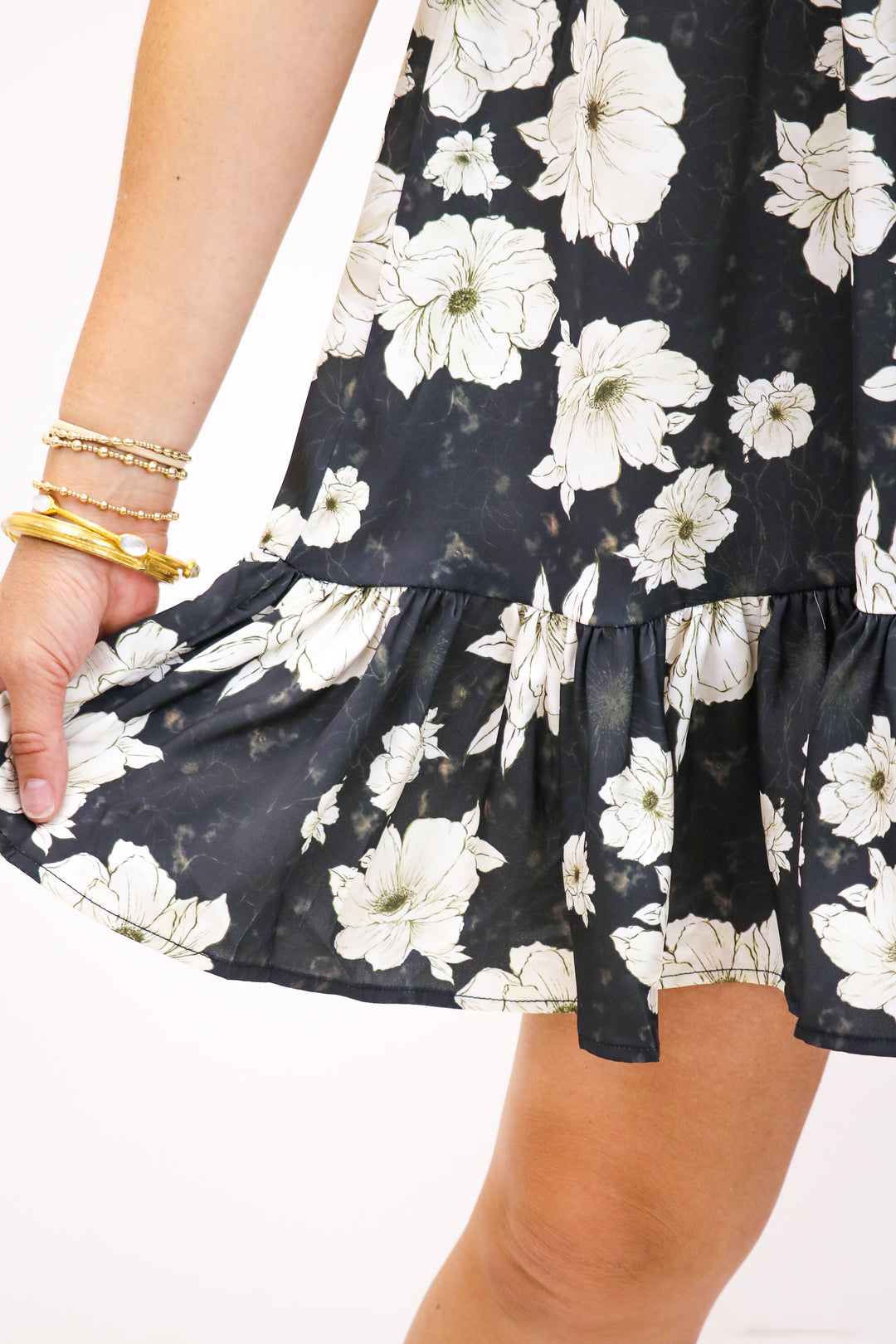 Live A Little Mini Dress, Dark Blooms