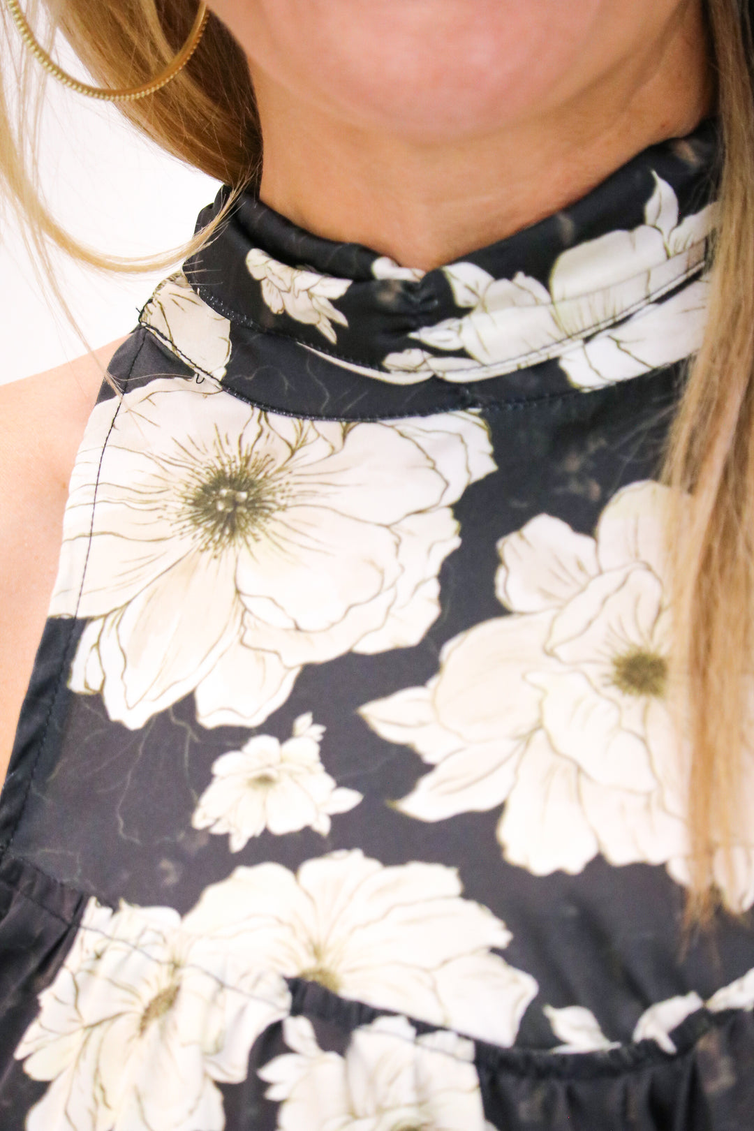 Live A Little Mini Dress, Dark Blooms