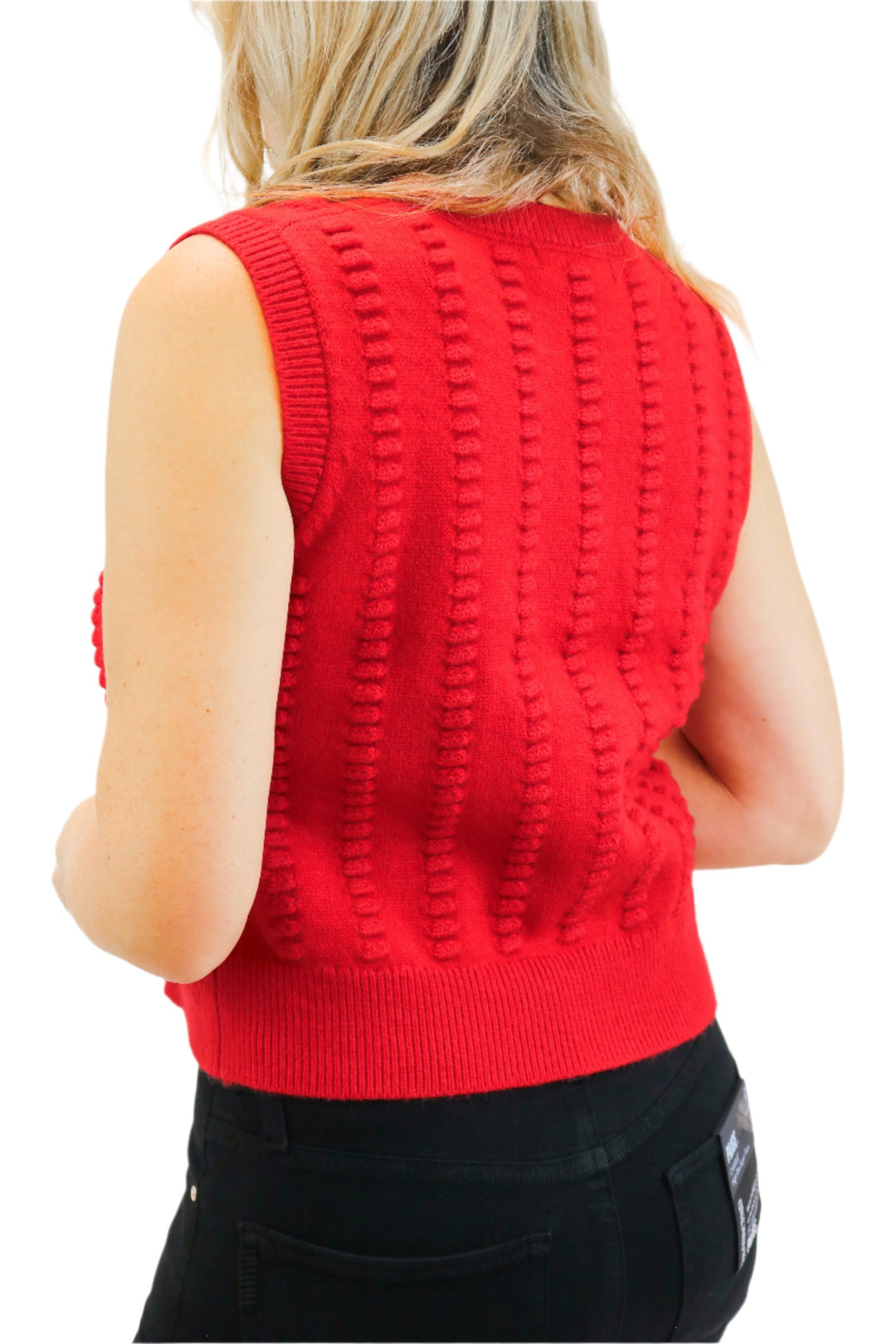 Just My Type Sweater Vest, Red Hot