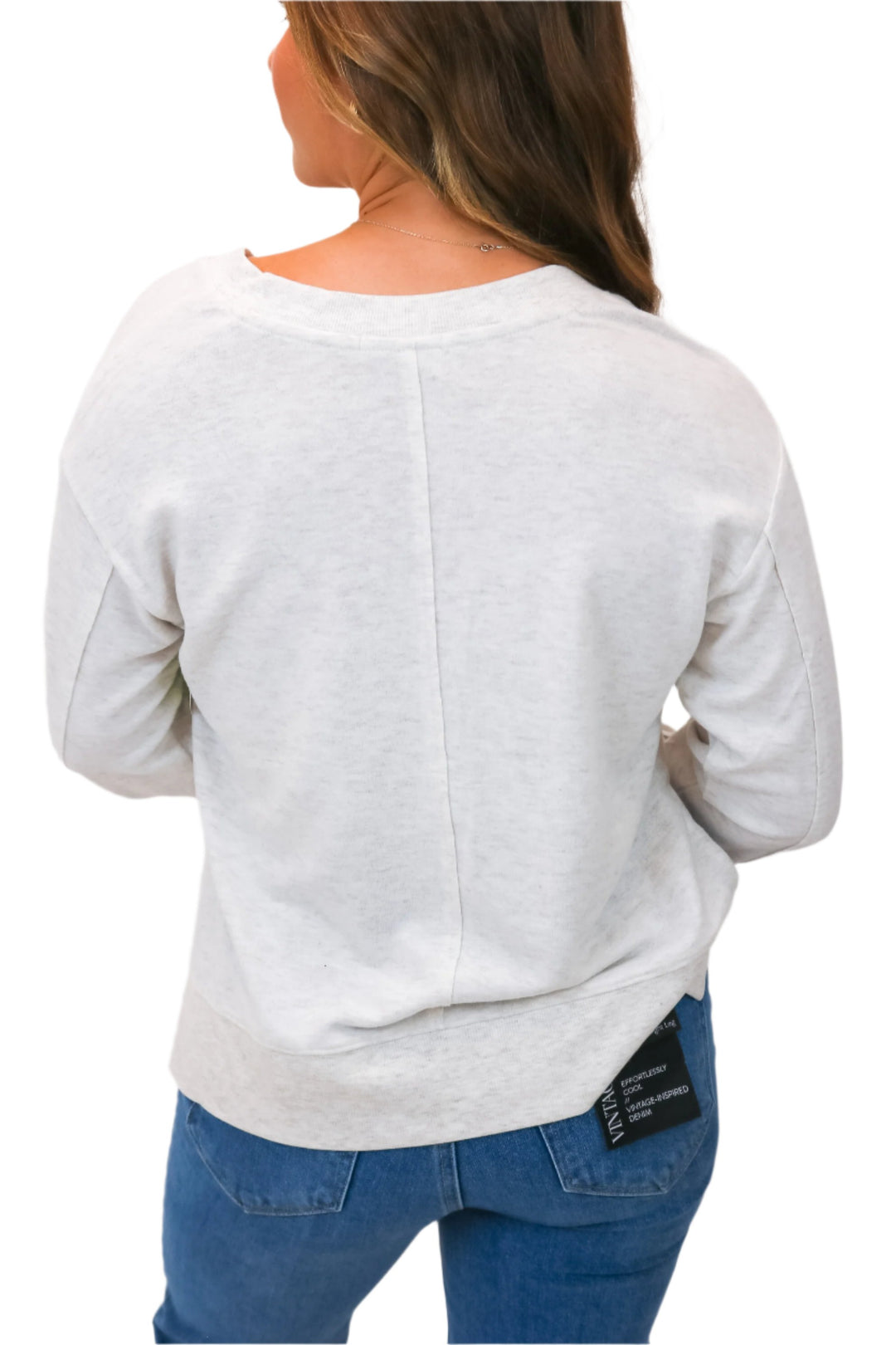 Wilder Cloud V-Neck Long Sleeve Top, Light Oatmeal