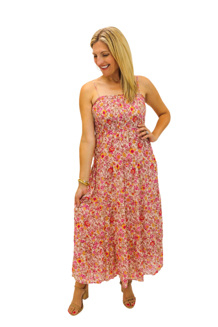 Balos Lima Floral Maxi Dress, Cactus Flower