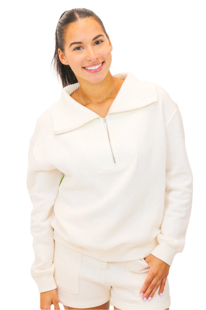 Sonata Fleece Sweatshirt, Sea Salt