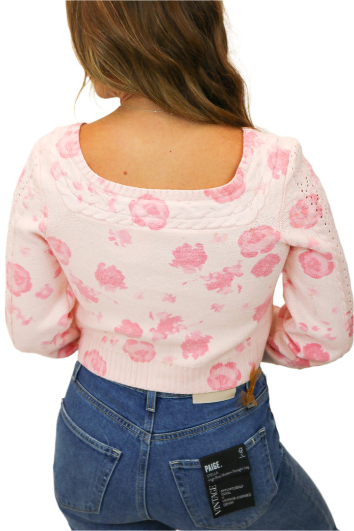 Eloise Floral Cardigan, Pink