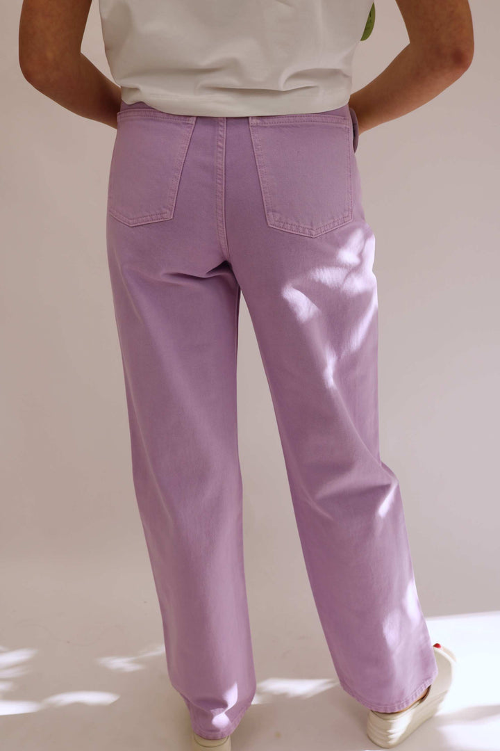 Pop of Color Wide Leg Jeans, Lilac