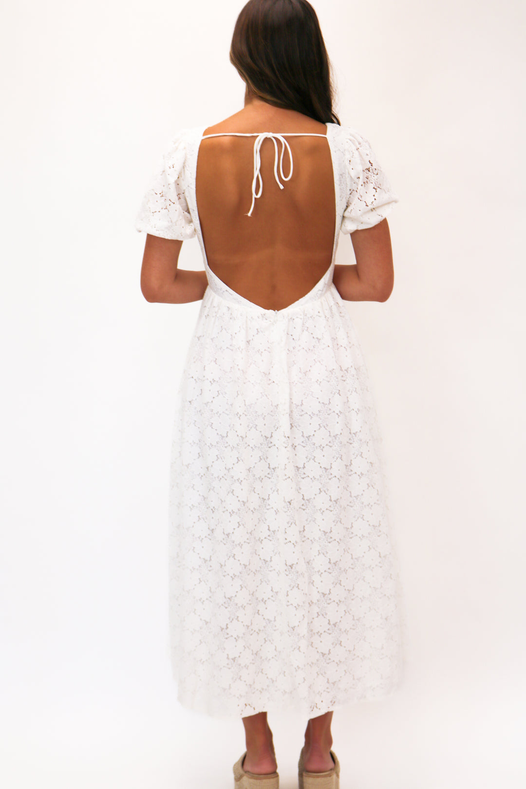 Summer Lovin Lace Midi Dress, White