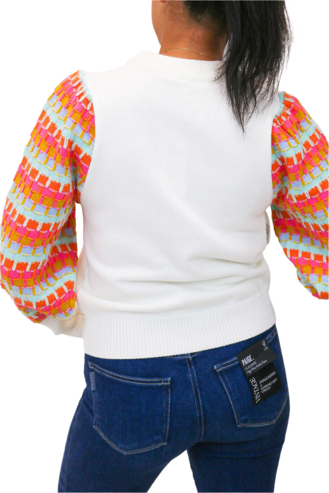 Make A Statement Colorful Sleeve Sweater