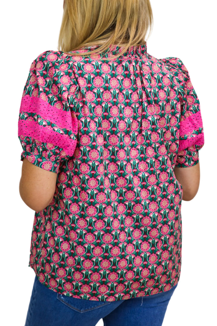 Field of Flowers Top, Pink Combo