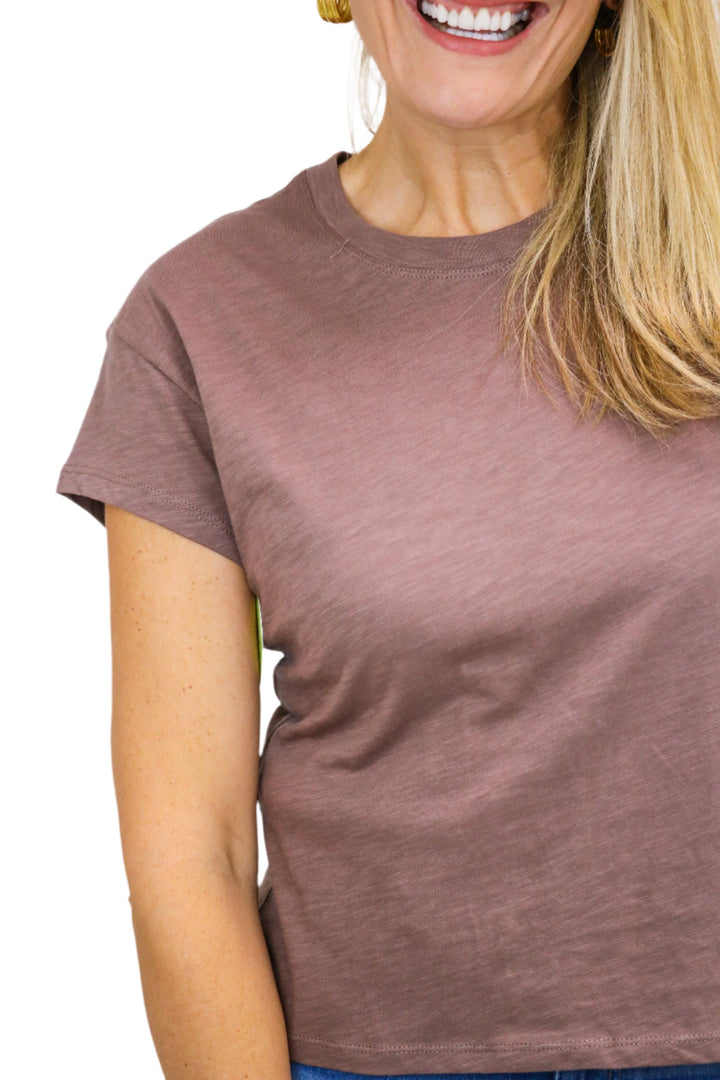 Modern Slub Tee, Deep Taupe