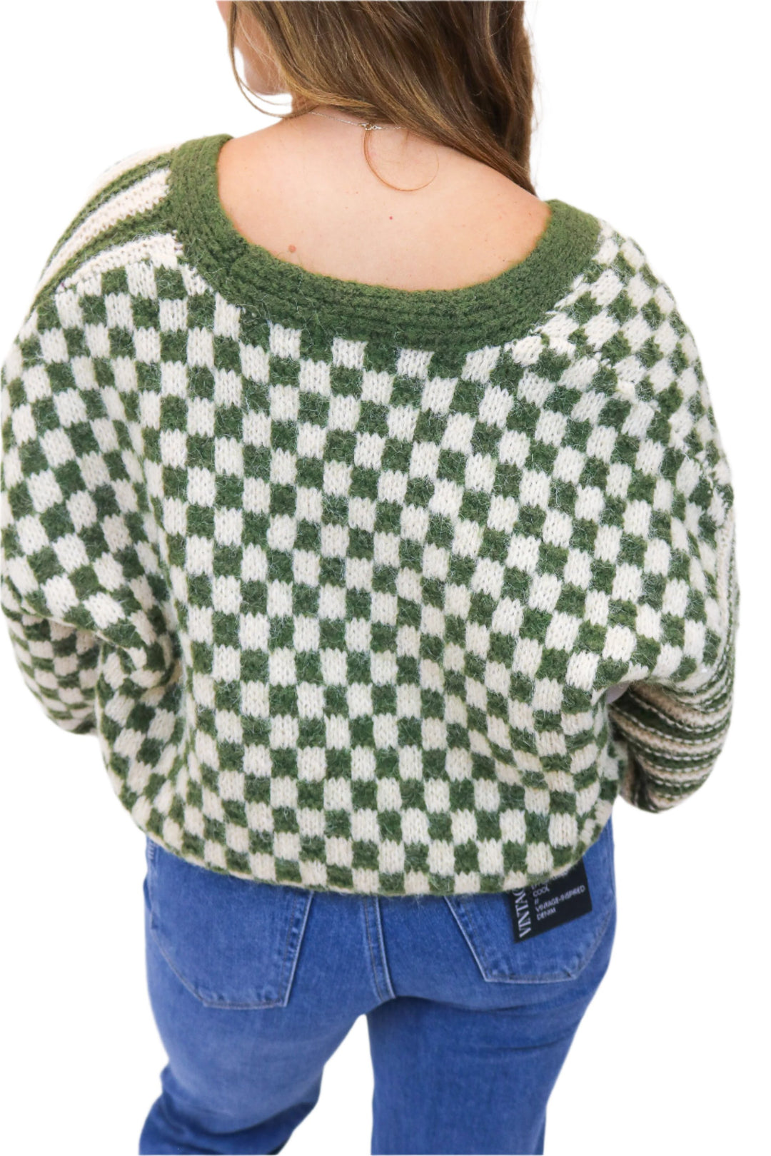 Checkmate Knit Cardigan, Olive