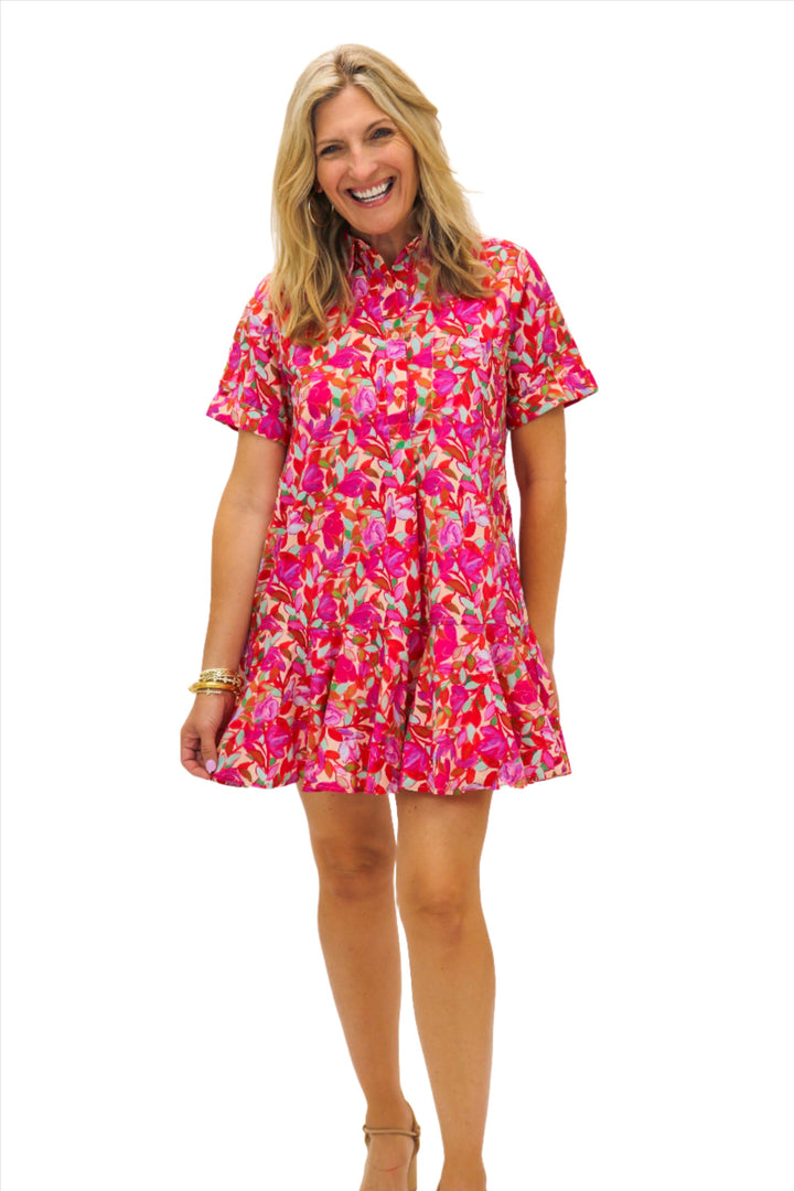 Garden Oasis Floral Babydoll Dress