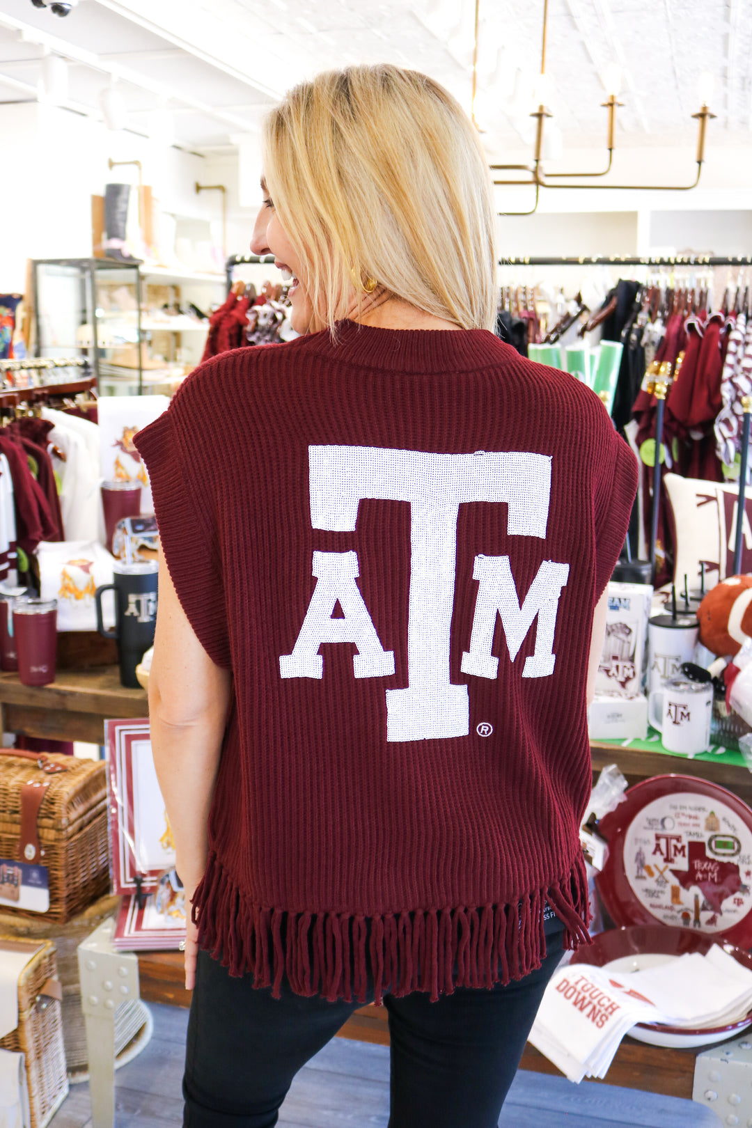 Gig 'Em Fringe Sweater Vest