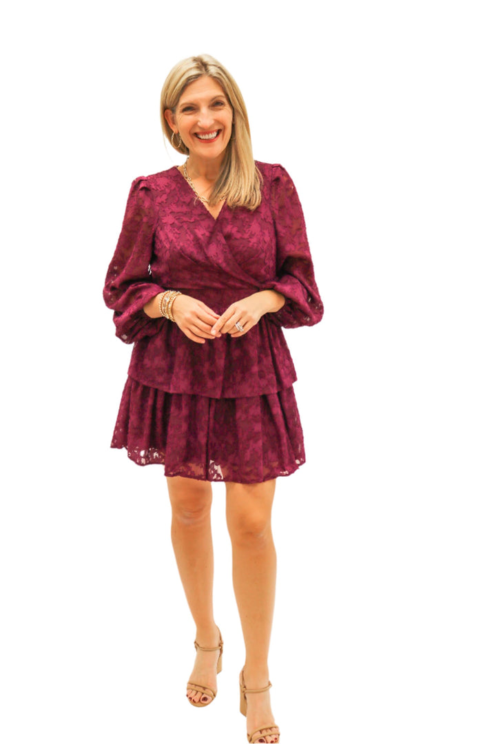 Good Intentions Tiered Mini Dress, Violet