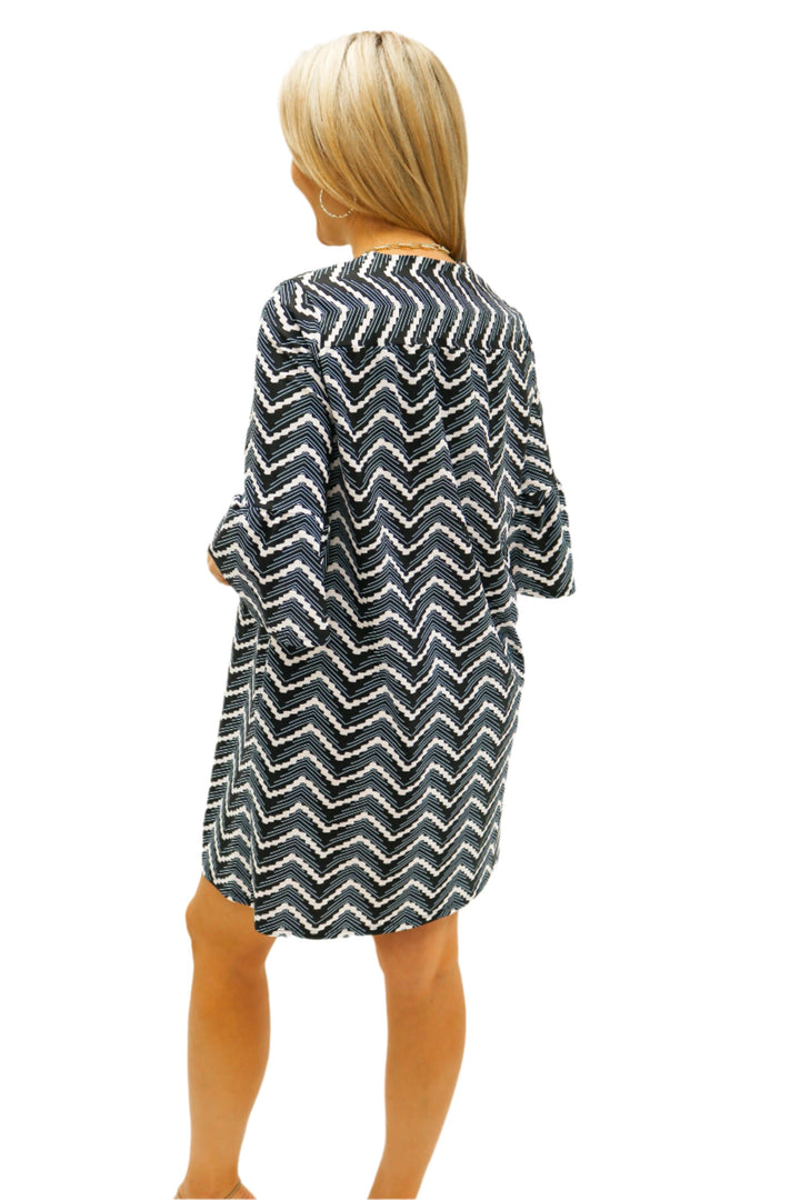 Kerry Dress, Mod Chevron Black