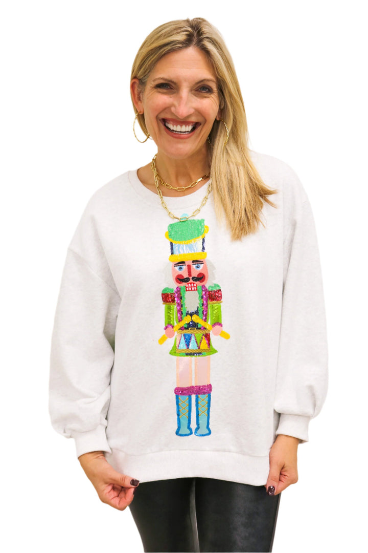 Drummer Nutcracker Sweatshirt, Grey