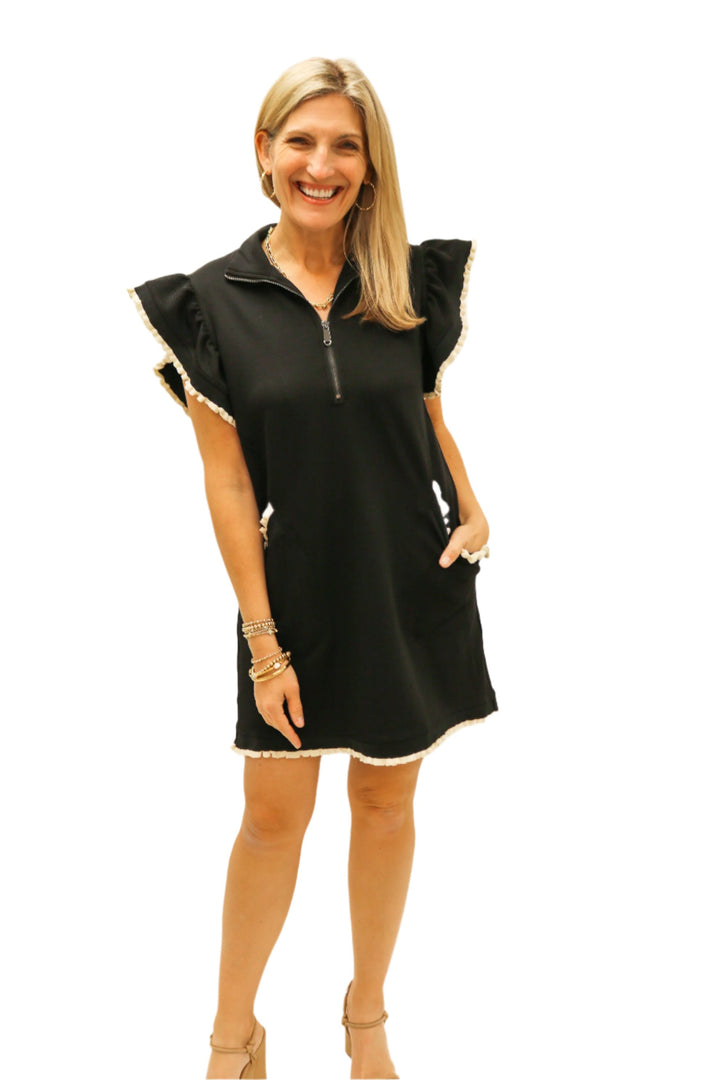 Love Me Like You Mean It Half Zip Dress, Black