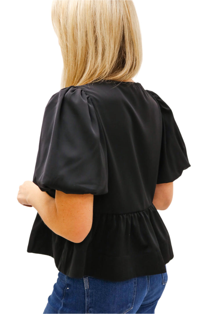 Here and Now Bow Front Top, Black